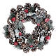 Christmas wreath 35 cm snowy pinecones and leaves s1