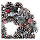 Christmas wreath 35 cm snowy pinecones and leaves s2
