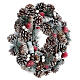 Christmas wreath 35 cm snowy pinecones and leaves s4