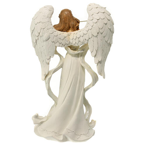 Statue ange avec flûte 32 cm résine 6