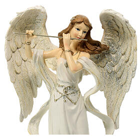 Angel figurine with flute 32 cm in resin