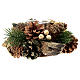 Christmas candleholder for 1.8 in candle, wood and golden wreath, 8x3.5 in s2