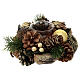 Christmas candleholder for 1.8 in candle, wood and golden wreath, 8x3.5 in s3