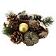 Christmas candleholder for 1.8 in candle, wood and golden wreath, 8x3.5 in s4