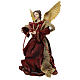 Christmas tree topper, red Angel, resin and fabric, 30 cm s3