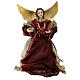 Angel tree topper resin and red robes fabric 30 cm s1
