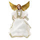 Christmas tree topper, white Angel, resin and fabric, 30 cm s1