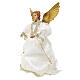 Christmas tree topper, white Angel, resin and fabric, 30 cm s3