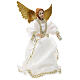 Christmas tree topper, white Angel, resin and fabric, 30 cm s4