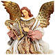 Angel-shaped Christmas tree topper with harp, white and pink dress, 40 cm s2