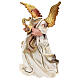 Puntale angelo con arpa vesti bianche e rosa 40 cm s3