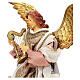 Puntale angelo con arpa vesti bianche e rosa 40 cm s4