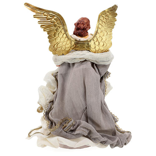 Angel tree topper with harp white and pink robes 40 cm 6