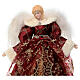 Angel-shaped topper, wings with feathers and red fabric dress, 18 in s2