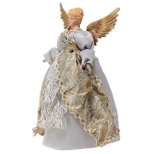 Ponteira anjo com roupa prateada 45 cm 3