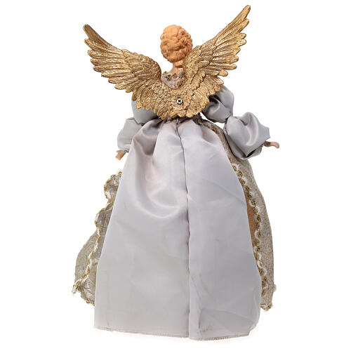 Ponteira anjo com roupa prateada 45 cm 5
