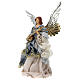 Blue angel with guitare, Christmas tree topper, resin and fabric, 35 cm s3