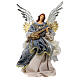 Angel tree topper playing guitar with resin and blue fabric 35 cm s1