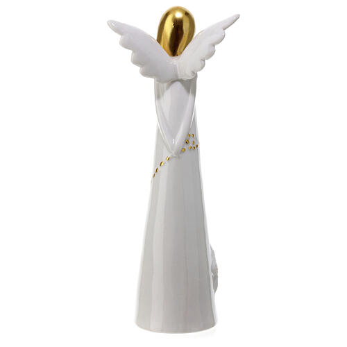 Anioł stylizowany porcelana biała h 20 cm 5