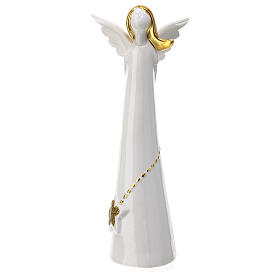 White porcelain angel statue stylized 20 cm