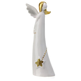 White porcelain angel statue stylized 20 cm