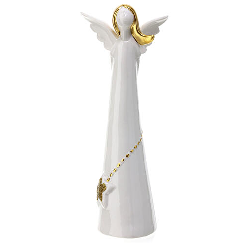 White porcelain angel statue stylized 20 cm 1