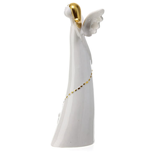 White porcelain angel statue stylized 20 cm 4