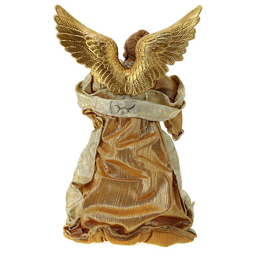 Christmas tree topper, angel with golden dress, 25 cm 5