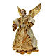Christmas tree topper, angel with golden dress, 25 cm s3
