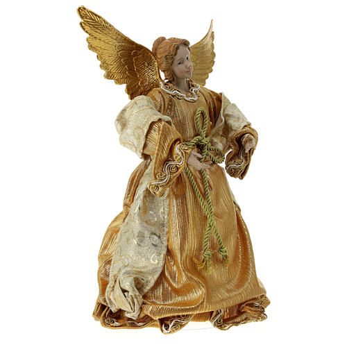 Ponteira anjo roupa dourada 25 cm 4