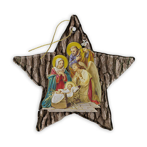 Star-shaped ornament with tridimensional Nativity 4x4 in 1
