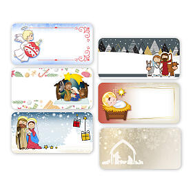 Decorated stickers for Christmas gifts, set of 12, 1.5x3 in