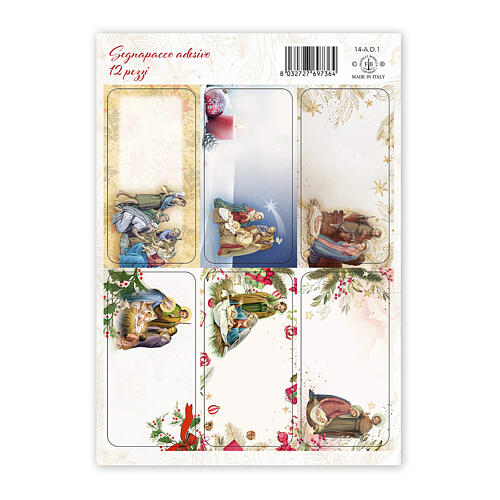 Segna pacchi adesivo decorativo 12 pezzi 4x8 cm 3