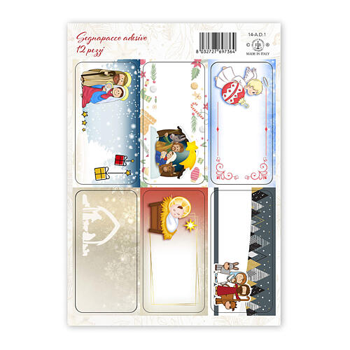 Segna pacchi adesivo decorativo 12 pezzi 4x8 cm 4