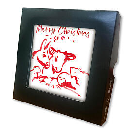 Azulejo de Natal cerâmica Merry Christmas 15x15x5 cm