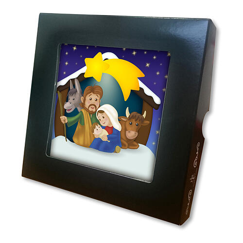 Carreau céramique Nativité dessin animé 15x15x5 cm 2