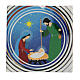 Azulejo de Natal cerâmica Natividade círculos 15x15x5 cm s1
