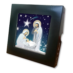 Azulejo de Natal cerâmica Sagrada Família 15x15x5 cm