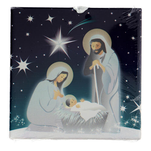 Azulejo de Natal cerâmica Sagrada Família 15x15x5 cm 1