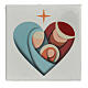 Ceramic tile with heart-shaped Nativity 6x6x1 in s1