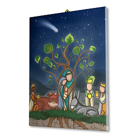 Canvas with Tree of Life and Nativity 10x8 in