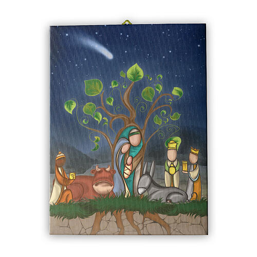 Canvas with Tree of Life and Nativity 10x8 in 1
