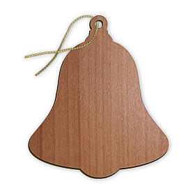 Bell-shaped wooden ornament with Nativity 4x4 in