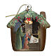 House-shaped wooden ornament with Nativity 4x4 in s1