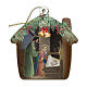 Nativity house wooden decoration 10x10 cm s1