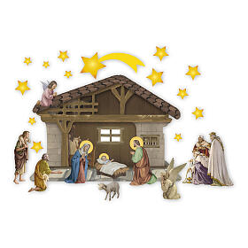 Classic Nativity Scene, stickers, 12x10 in