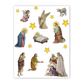 Complete Nativity scene sticker set 30x25 cm