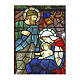 Nativity scene sticker on gothic stained glass removable 40x30 cm s1