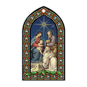 Stained glass sticker with Nativity and shepherd 20x10 in
