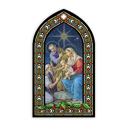 Stained glass sticker with Nativity and golden star 20x10 in 1